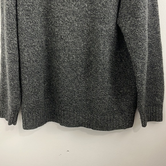L.L Bean Grey Lambswool Mock-Neck Sweater - Picture 2 of 5